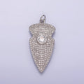 14K Gold plated 35mm Clear CZ Micro Paved Arrow Point Charm in Silver, Gold, Black | N1126 - N1128