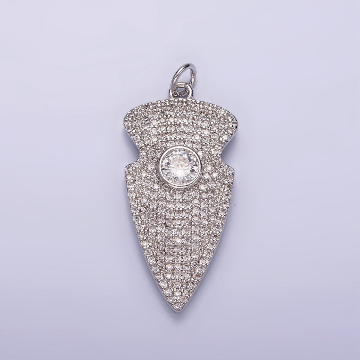 14K Gold plated 35mm Clear CZ Micro Paved Arrow Point Charm in Silver, Gold, Black | N1126 - N1128