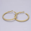 14K Gold plated 40mm Scale-Textured Hinge Hoop Earrings | AE170 - DLUXCA
