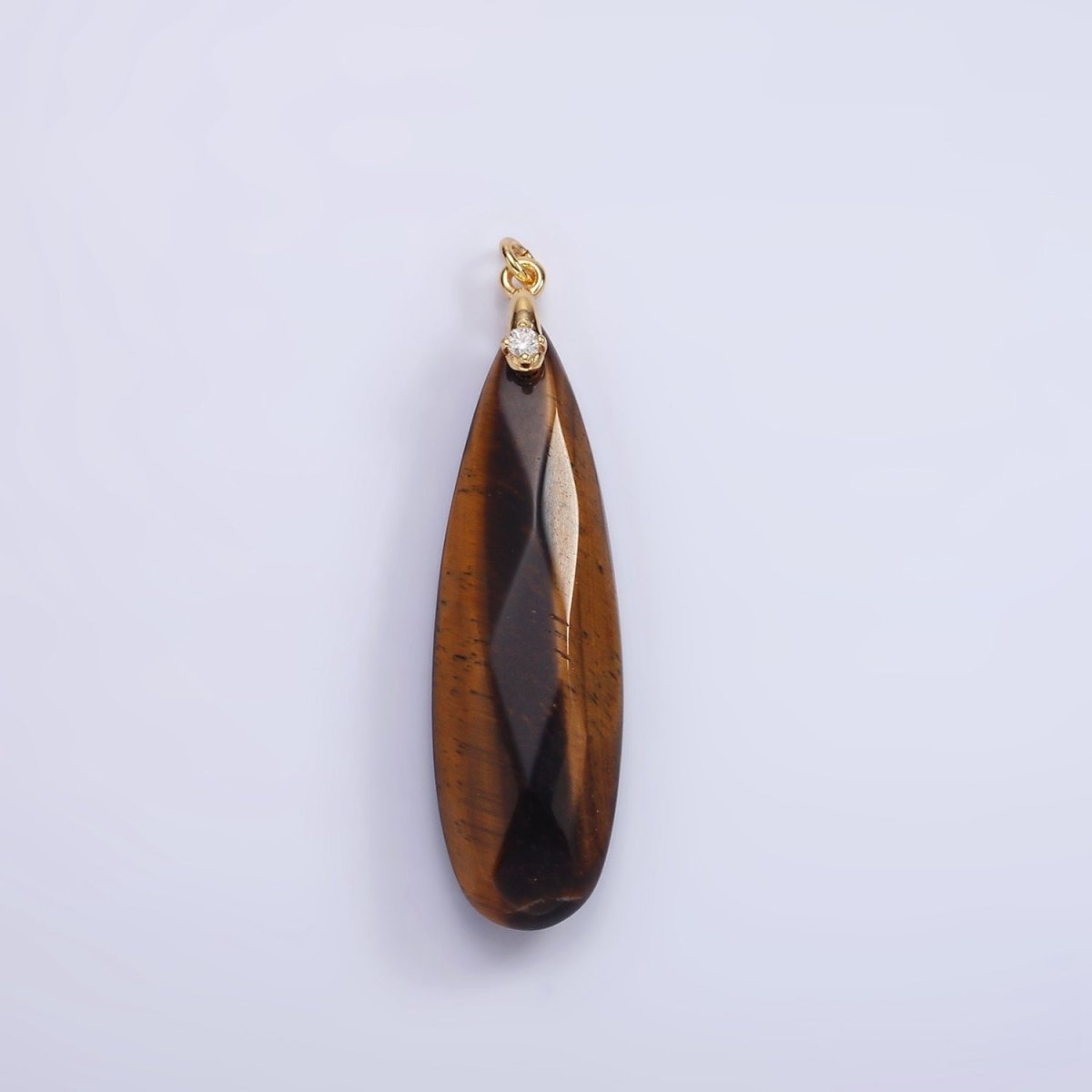 14K Gold plated 45mm Natural Gemstone Teardrop Briolette Beads Charm | AC921 - AC927 - DLUXCA