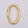 14K Gold plated 48mm Oval Oblong Push Spring Gate Jewelry Findings in Gold & Silver | L042 L043 - DLUXCA