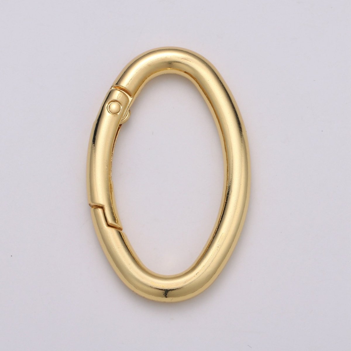 14K Gold plated 48mm Oval Oblong Push Spring Gate Jewelry Findings in Gold & Silver | L042 L043 - DLUXCA