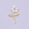 14K Gold plated 52mm Micro Paved Bindweed Flower Pendant | H469 - DLUXCA