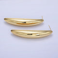 14K Gold plated 55mm Curved Dome Sphere Stud Earrings | P465 - DLUXCA