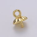 14K Gold plated 5mm Drilled Peg Bail Jewelry Findings Supply | K848 - DLUXCA