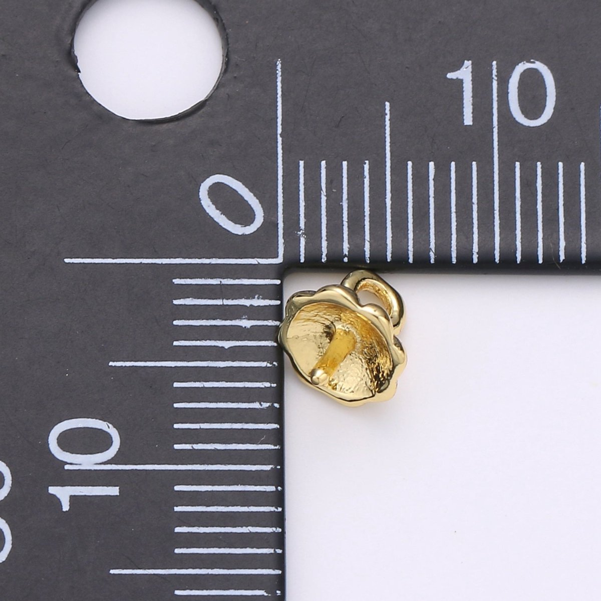 14K Gold plated 5mm Drilled Peg Bail Jewelry Findings Supply | K848 - DLUXCA