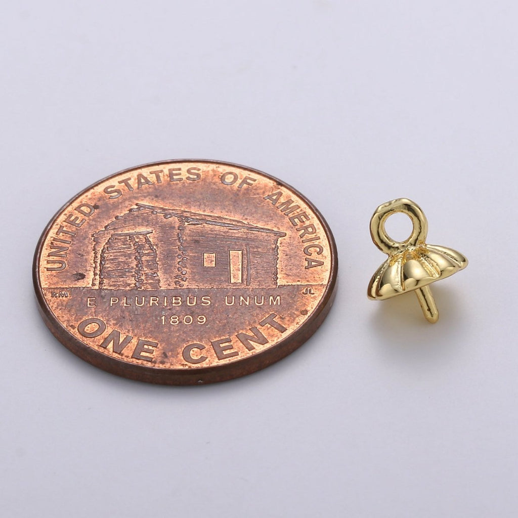 14K Gold plated 5mm Drilled Peg Bail Jewelry Findings Supply | K848 - DLUXCA
