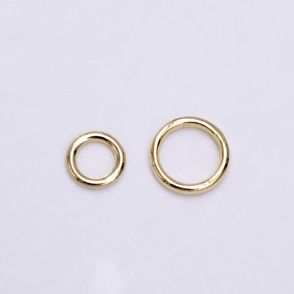 14K Gold plated 6mm, 8mm Soldered Close Jump Ring Jewelry Making Supply Pack | Z-908 Z-909 - DLUXCA