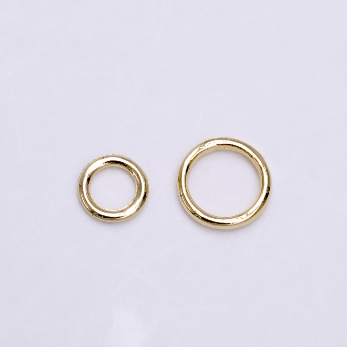 14K Gold plated 6mm, 8mm Soldered Close Jump Ring Jewelry Making Supply Pack | Z-908 Z-909 - DLUXCA