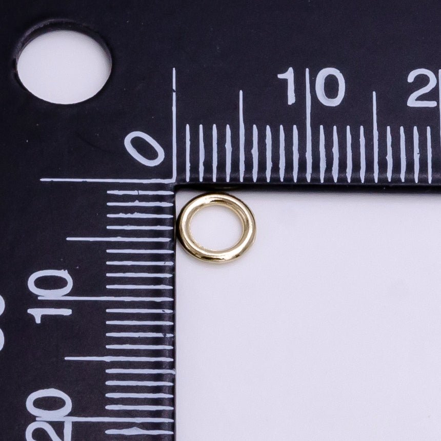 14K Gold plated 6mm, 8mm Soldered Close Jump Ring Jewelry Making Supply Pack | Z-908 Z-909 - DLUXCA
