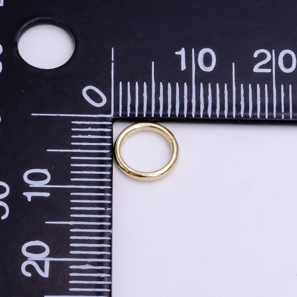 14K Gold plated 6mm, 8mm Soldered Close Jump Ring Jewelry Making Supply Pack | Z-908 Z-909 - DLUXCA