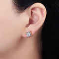 14K Gold plated 8mm, 6mm Clear CZ Square Bezel Stud Earrings | AE763 AE764