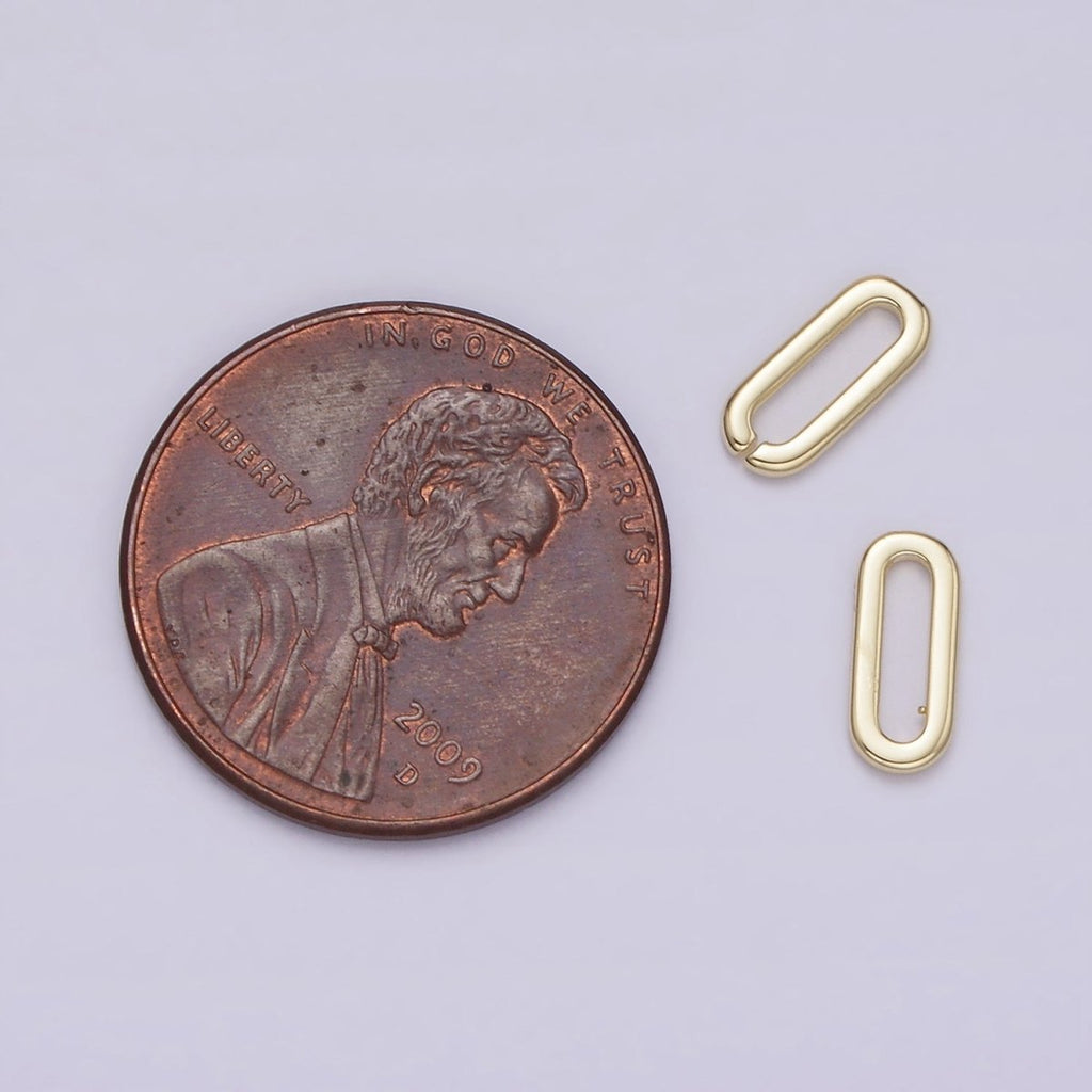 14K Gold plated 8mm Open, Closed Oblong Paperclip Link Minimalist Jewelry Findings Supply | Z-537 Z-538 - DLUXCA