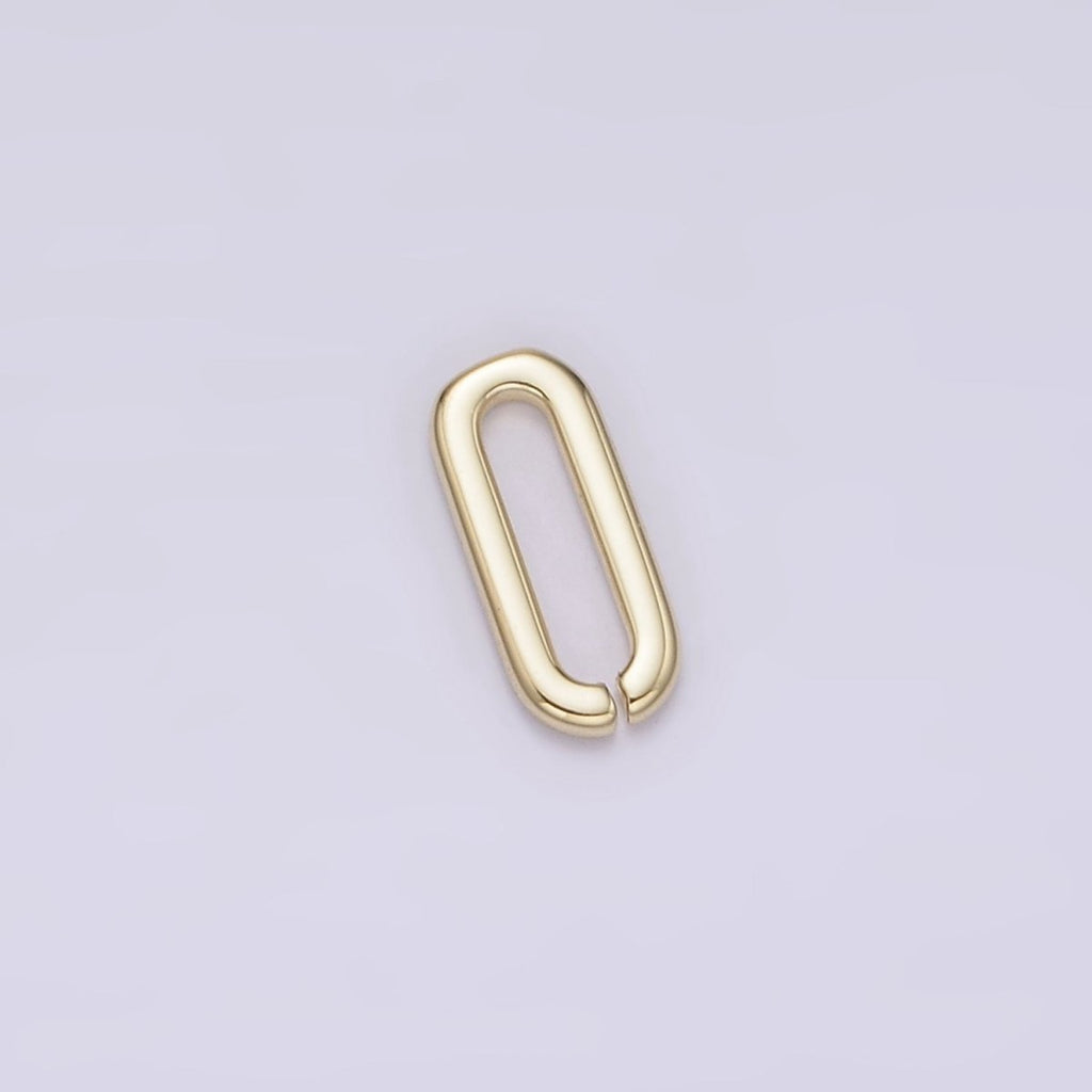 14K Gold plated 8mm Open, Closed Oblong Paperclip Link Minimalist Jewelry Findings Supply | Z-537 Z-538 - DLUXCA