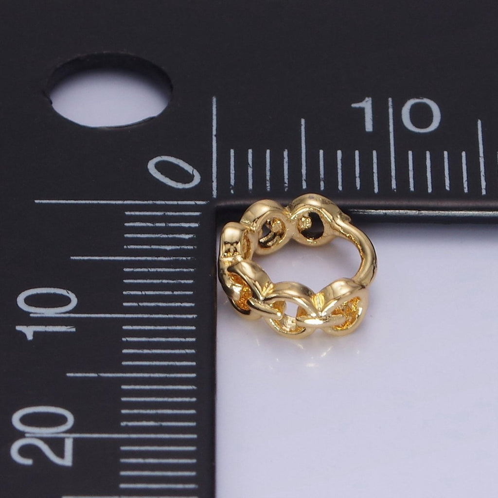 14K Gold plated 9mm Cable Link Cartilage Huggie Earrings in Gold & Silver | AB1252 AB1253 - DLUXCA
