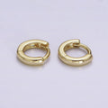 14K Gold plated 9mm Mini Flat Cartilage Huggie Earrings | AE808 - DLUXCA