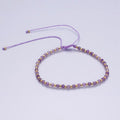 14K Gold plated Amethyst Multifaceted Purple Rope Adjustable Friendship Bracelet | WA-2007 - WA-2009 Clearance Pricing - DLUXCA