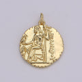 14k Gold plated Ancient Gold Coin Pendant, Greek Warrior Alexander the Great Coin Pendant, Earing DIY, Roman Coin Pendant, Earring Coin D - 151 - DLUXCA