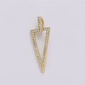 14k Gold plated Arrowhead Pendant Charm Triangle Necklace Charm Micro Pave geometric Jewelry Supply 32x11mm, C-859 - DLUXCA