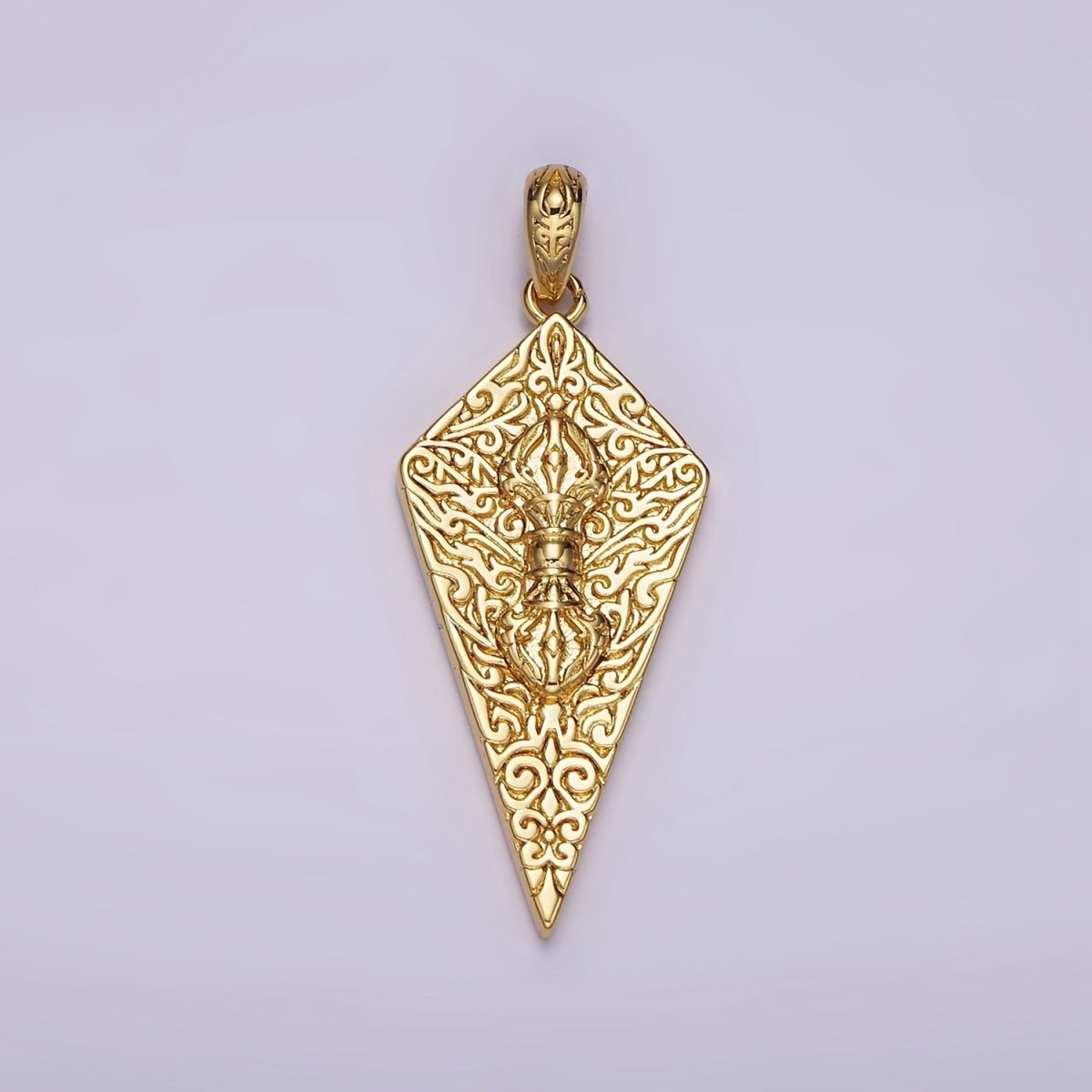 14K Gold plated Artisan Magician manifestation Charm Double Sided Pendant in Gold & Silver | AH124