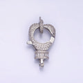 14K Gold plated Baguette Micro Paved CZ Lobster Clasps Closure Findings Set in Silver & Gold | Z816 Z815 - DLUXCA