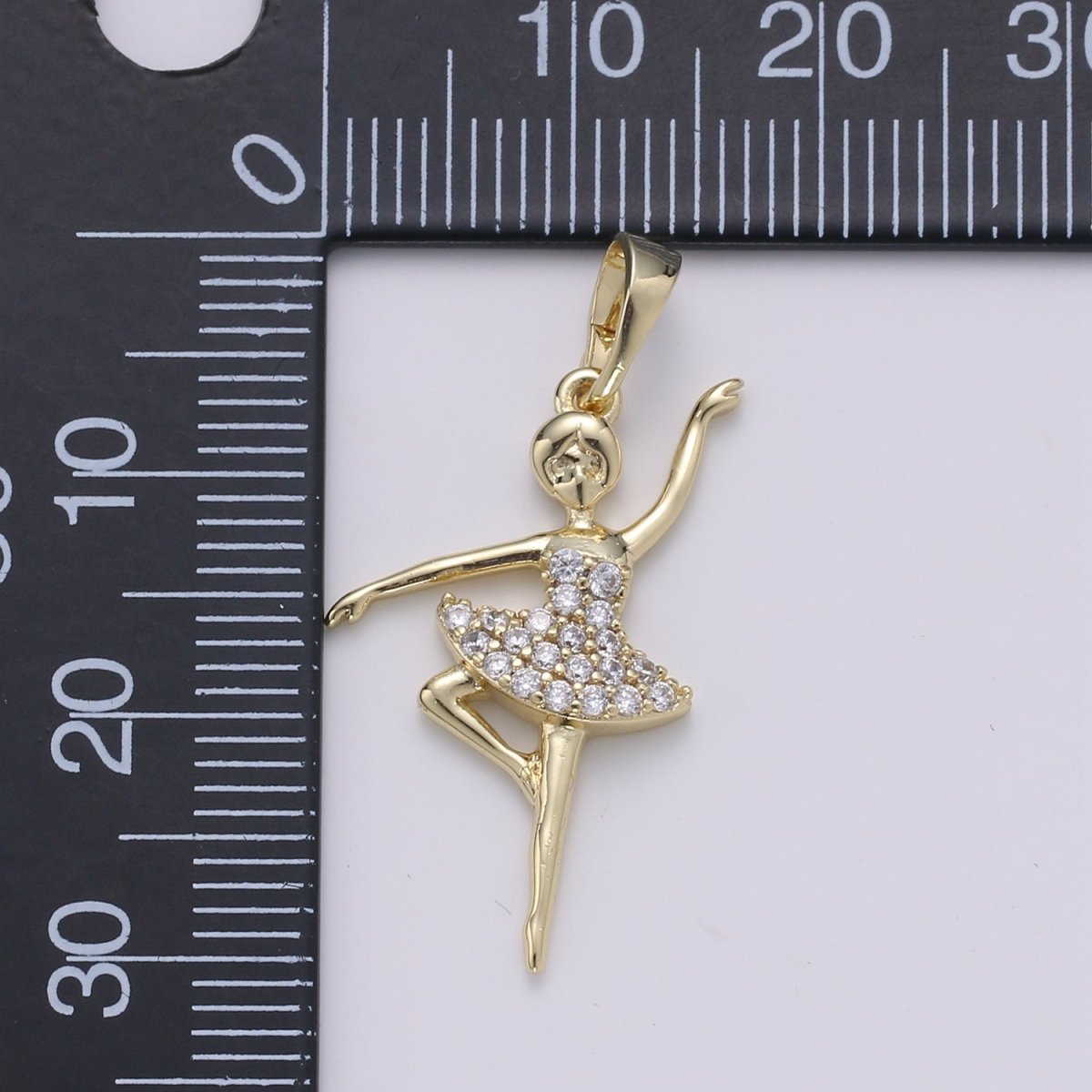 14K Gold plated Ballerina Pendants J-099 - DLUXCA