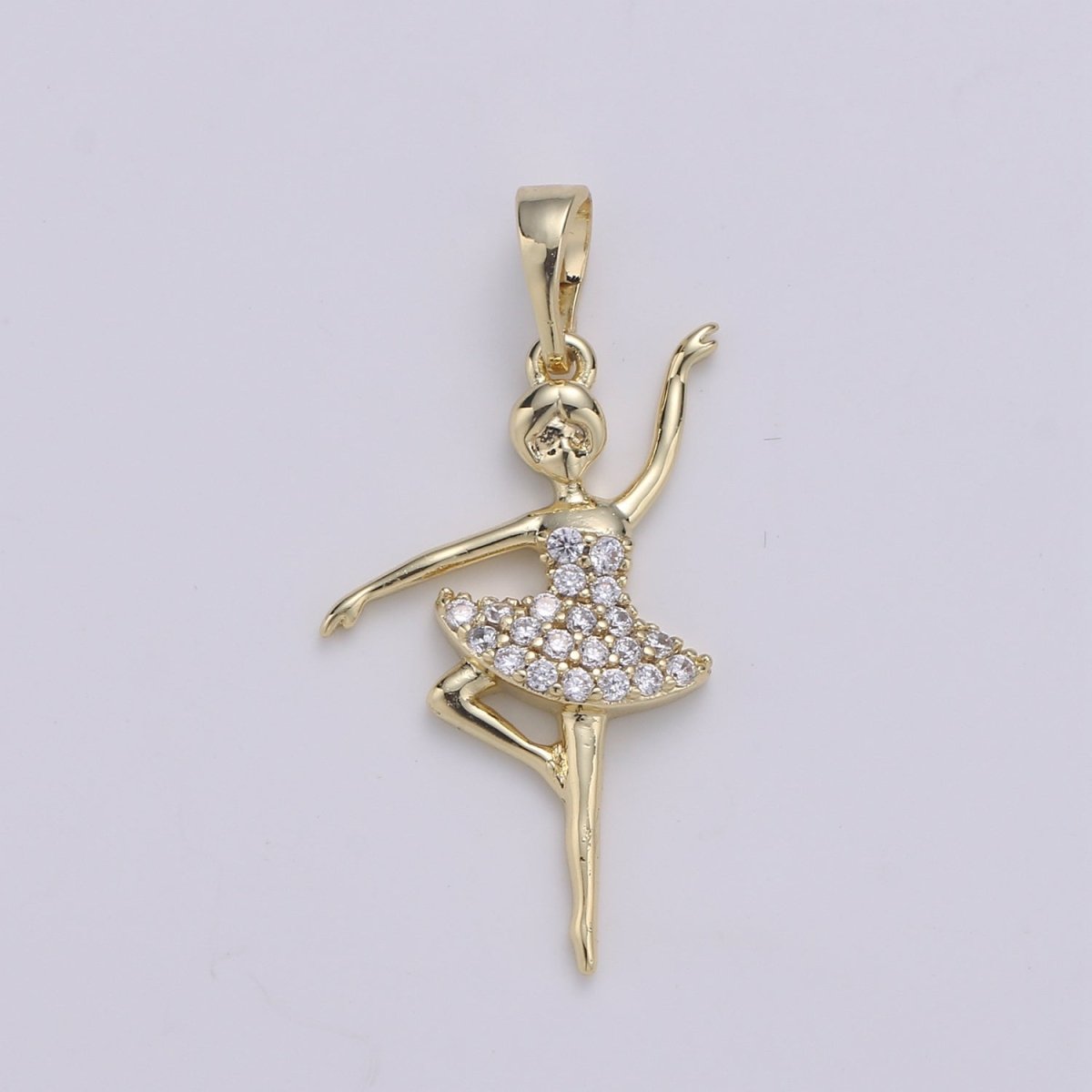 14K Gold plated Ballerina Pendants J-099 - DLUXCA