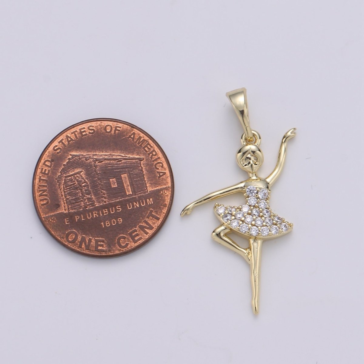 14K Gold plated Ballerina Pendants J-099 - DLUXCA