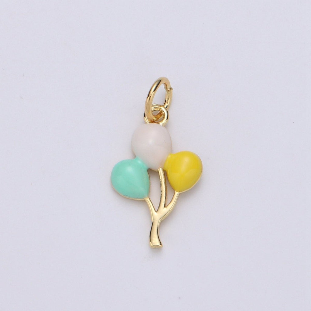 14K Gold plated Baloon charm for Bracelet Necklace Earring Charm. Dainty Baloon Pastel charm Enamel Jewelry for Kids D-755