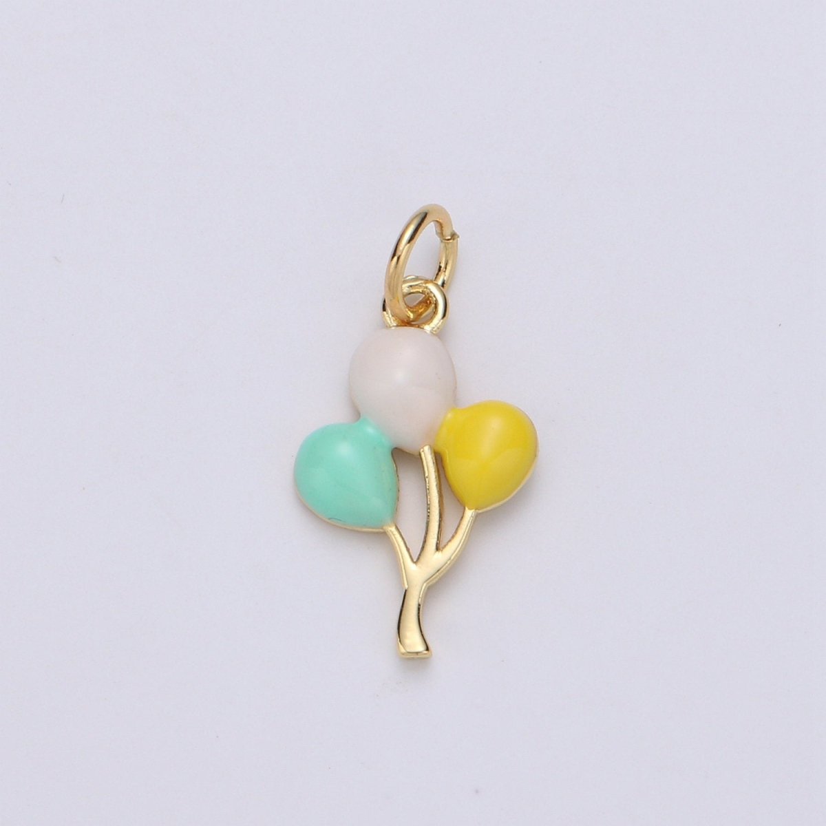 14K Gold plated Baloon charm for Bracelet Necklace Earring Charm. Dainty Baloon Pastel charm Enamel Jewelry for Kids D-755