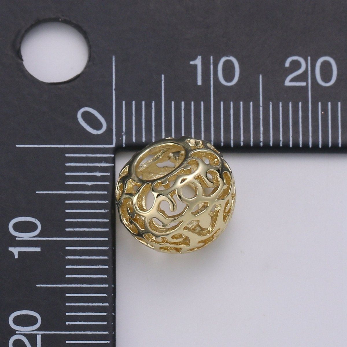 14k Gold plated Beads Gold Filigree Spacer Charm Beads for Bracelet Necklace Jewelry Making Supply, B-378 - DLUXCA