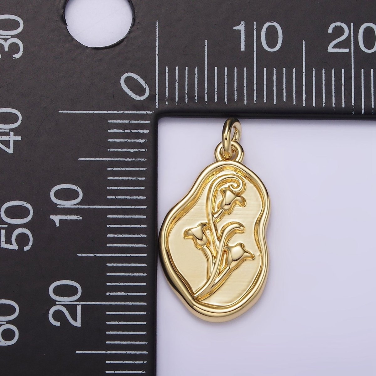14K Gold plated Birth Flower September Morning Glory Personalized Charm | AG270 - DLUXCA