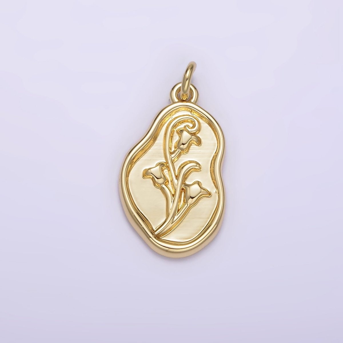 14K Gold plated Birth Flower September Morning Glory Personalized Charm | AG270 - DLUXCA