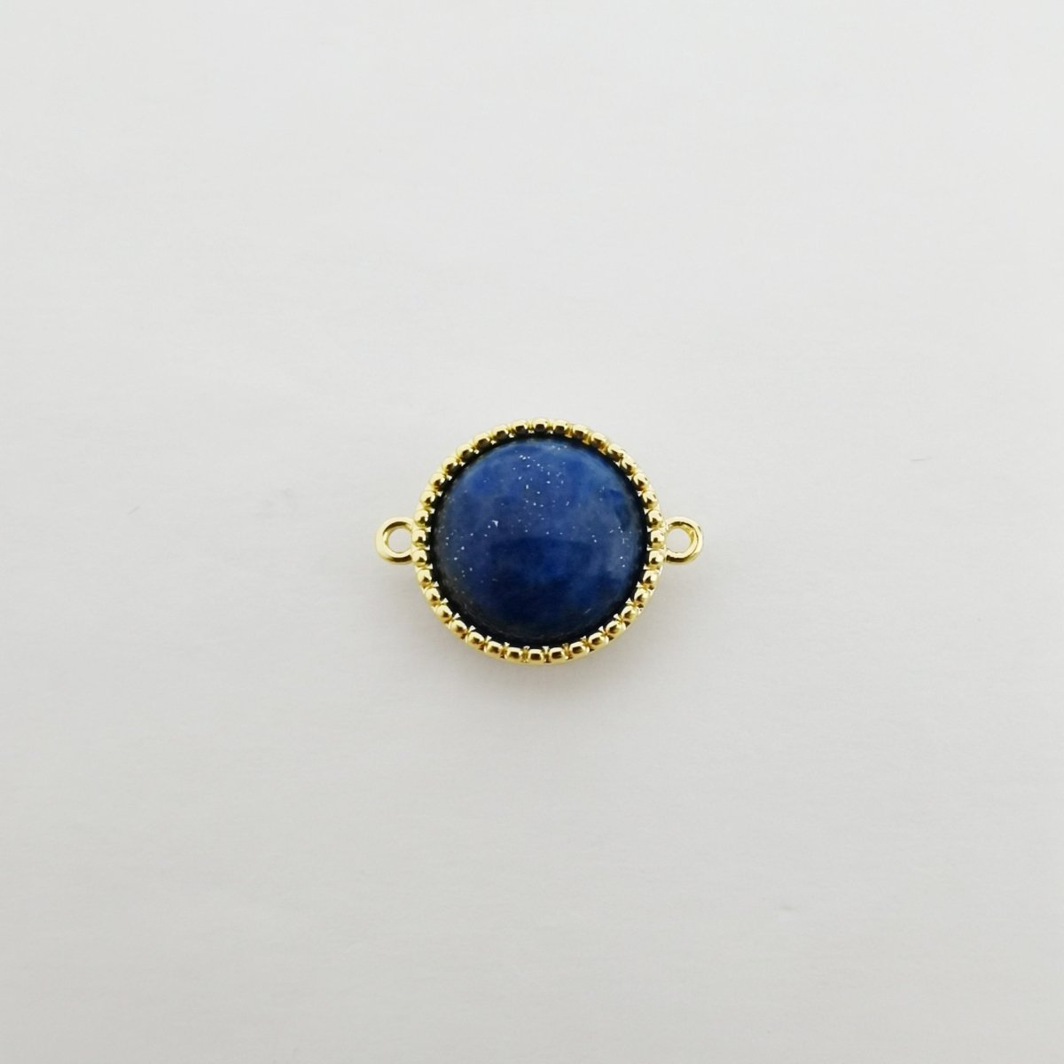 14K Gold plated Blue Stone Charm Connector, Gold Charm Connector, Birthstone Chain Connector, For Bracelets, Small Chain Connectors F-389 - DLUXCA