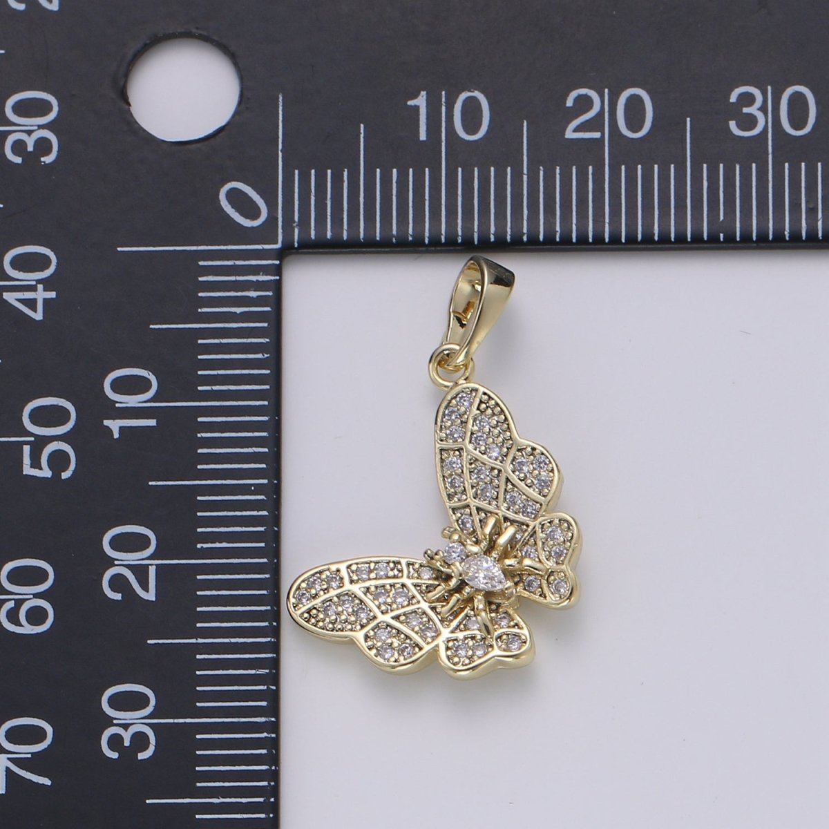 14K Gold plated Butterfly Pendants J-096 - DLUXCA