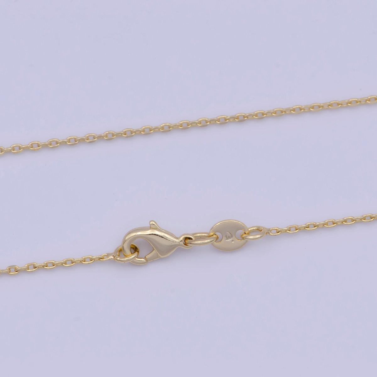 14K Gold plated Cable Chain Minimalist Necklace Fine Link Chain Necklace 18 inch Length, 0.6mm Width Ready to Wear | WA-1112 Clearance Pricing - DLUXCA