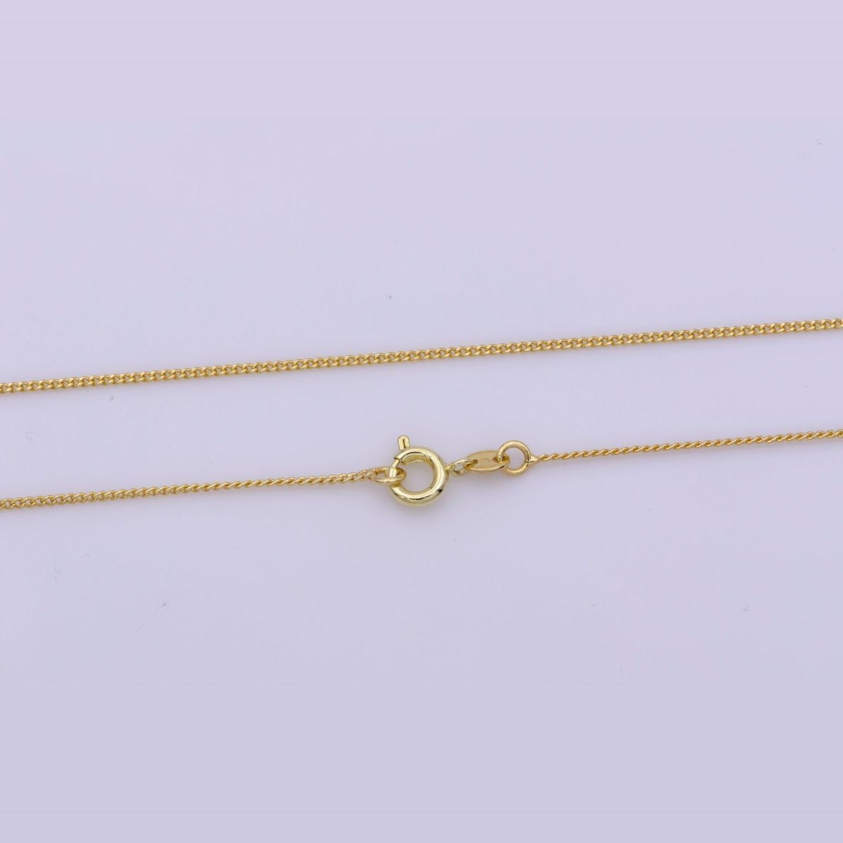 14k Gold plated Cable Finished Chain, Necklace 19.5 inch Chain for Layering Necklace, Dainty 1mm w/ Spring Clasps | WA-390 Clearance Pricing - DLUXCA