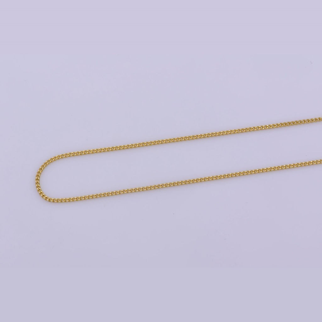 14k Gold plated Cable Finished Chain, Necklace 19.5 inch Chain for Layering Necklace, Dainty 1mm w/ Spring Clasps | WA-390 Clearance Pricing - DLUXCA