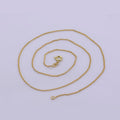 14k Gold plated Cable Finished Chain, Necklace 19.5 inch Chain for Layering Necklace, Dainty 1mm w/ Spring Clasps | WA-390 Clearance Pricing - DLUXCA