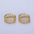 14K Gold plated Cable Link Arrow 17.5mm Geometric Hoop Earrings | AB239 - DLUXCA