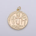14k Gold plated Caesar coin charms Dainty Greek charms, Olympus charms Caesar pendant, Caesar charms, medallion charms for Necklace Bracelet D-390 - DLUXCA
