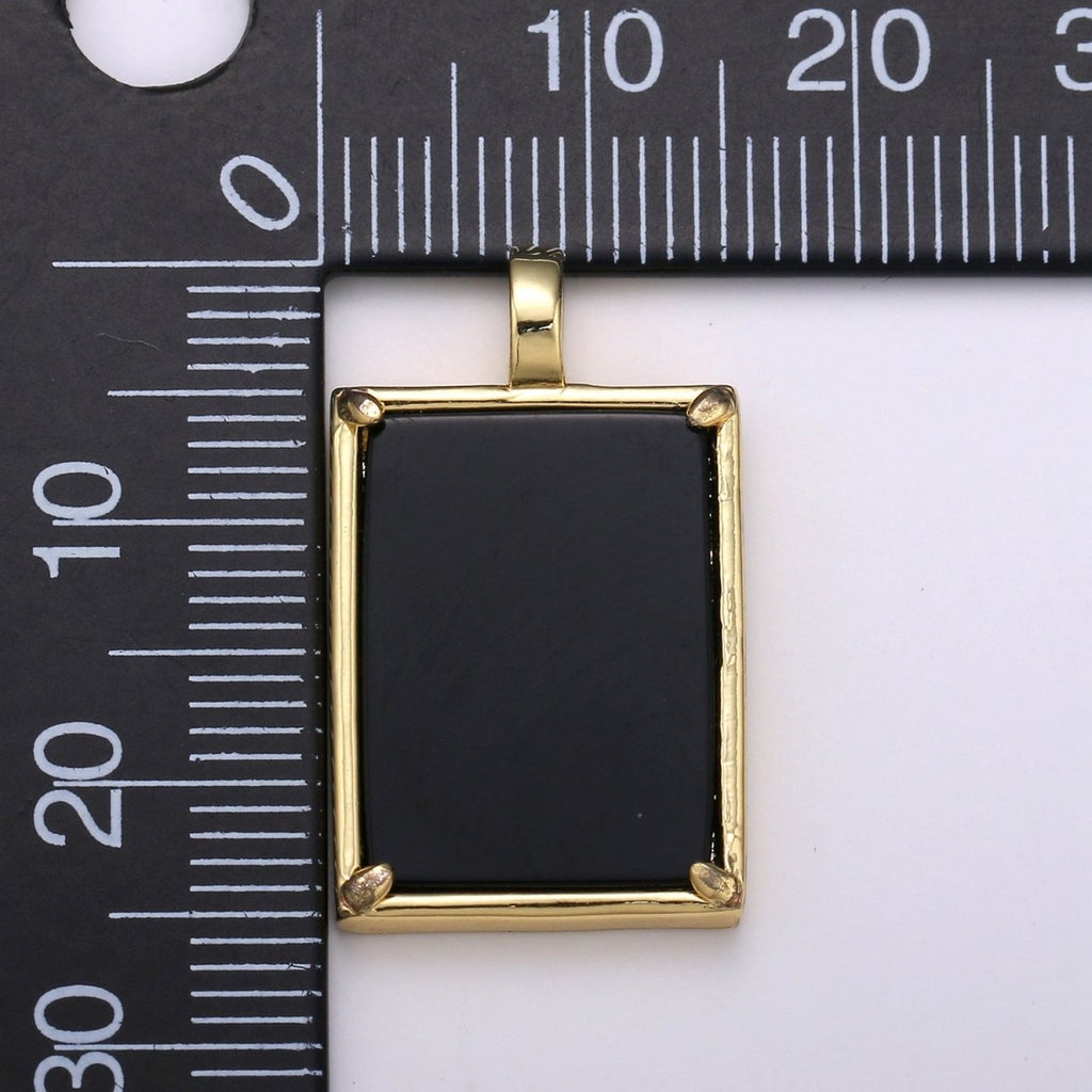 14k Gold plated Charm Geometric Natural Stone lapis lazuli Amethyst, Aquamarine, Rose Quartz Necklace Pendant for Jewelry Supply I-785 ~ I-790