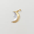 14K Gold plated Charm Tiny Crescent Moon Face Charm - Two Tone Charm small half moon with face charm for Necklace Bracelet Earring, J-217 - DLUXCA