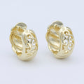 14k Gold plated Chunky Croissant Hoop Earrings, Hypoallergenic Bold Style Women Jewelry P-270 - DLUXCA