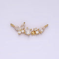 14K Gold plated Clear Butterfly Celestial Star CZ Curved Connector | G-080 - DLUXCA