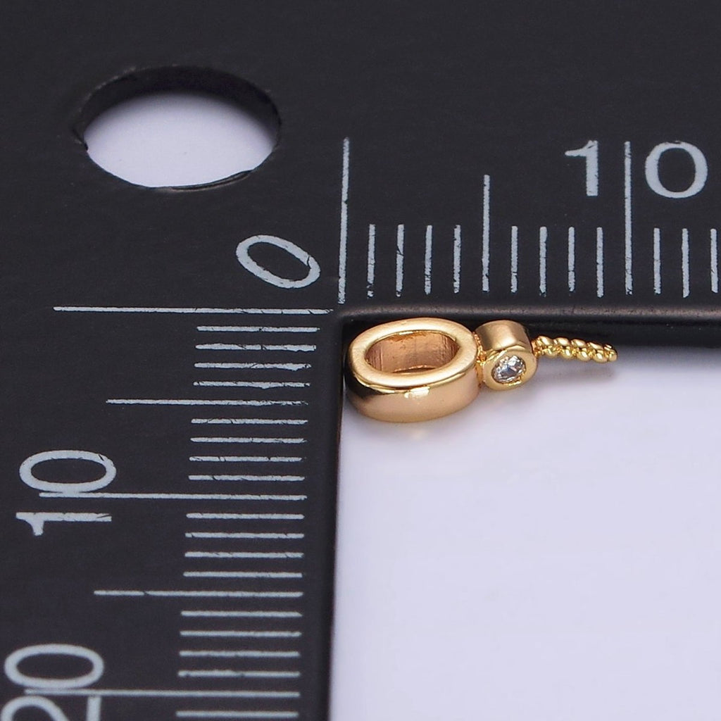 14K Gold plated Clear CZ Bezel Drill Bail Pendant Jewelry Making Findings Supply | Z-515 - DLUXCA