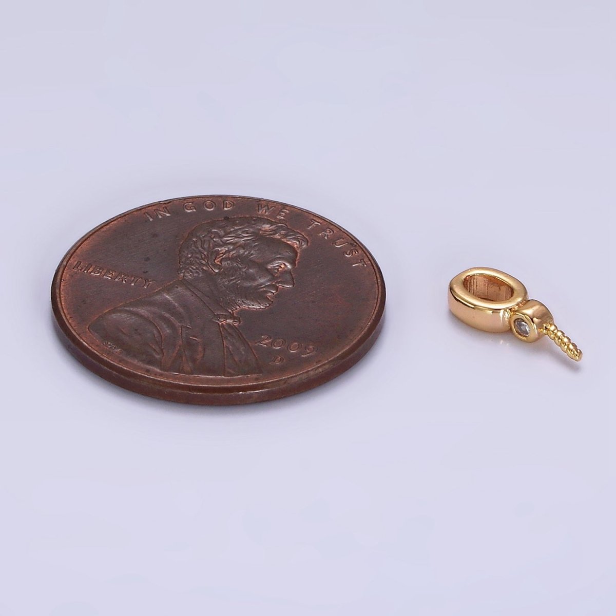 14K Gold plated Clear CZ Bezel Drill Bail Pendant Jewelry Making Findings Supply | Z-515 - DLUXCA
