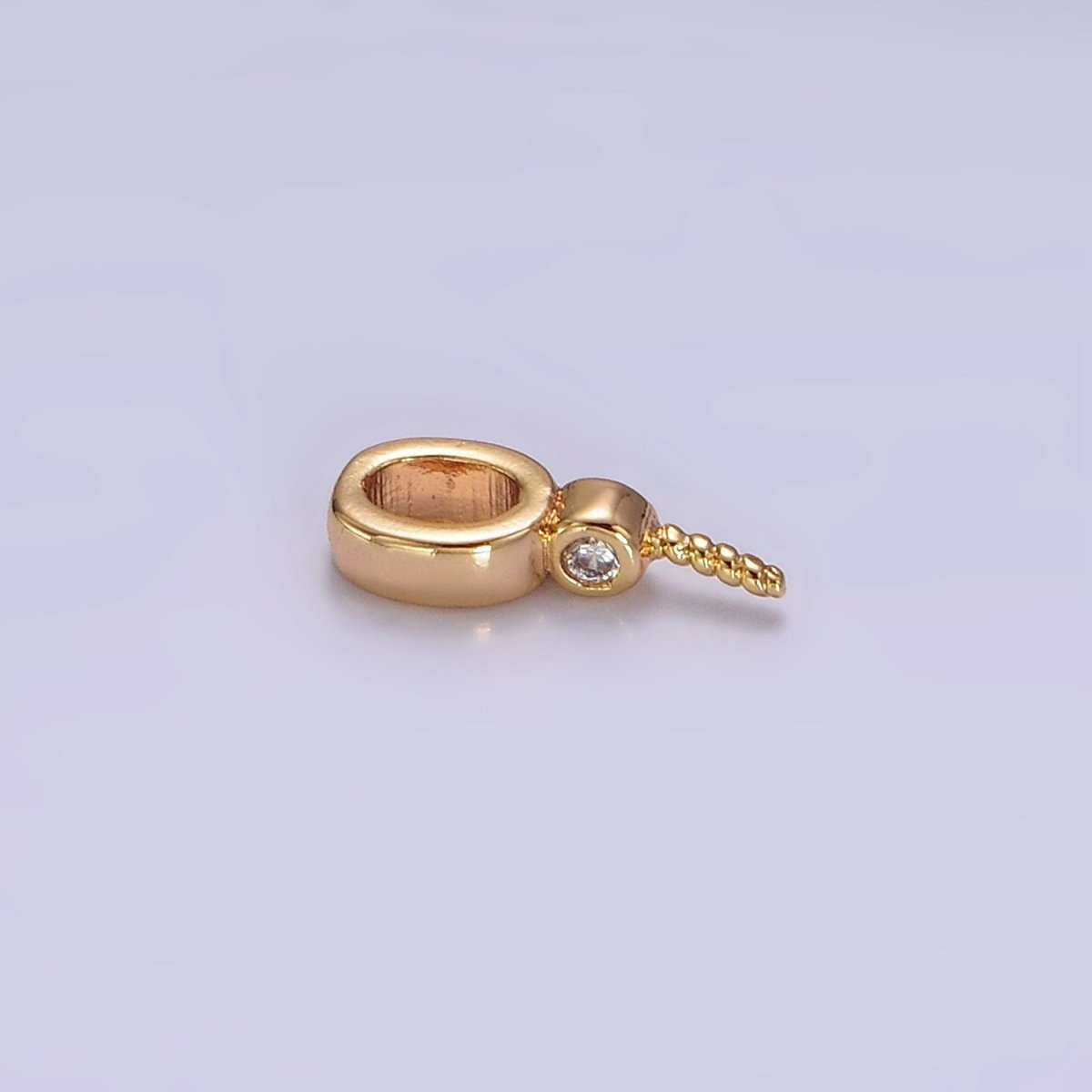 14K Gold plated Clear CZ Bezel Drill Bail Pendant Jewelry Making Findings Supply | Z-515 - DLUXCA