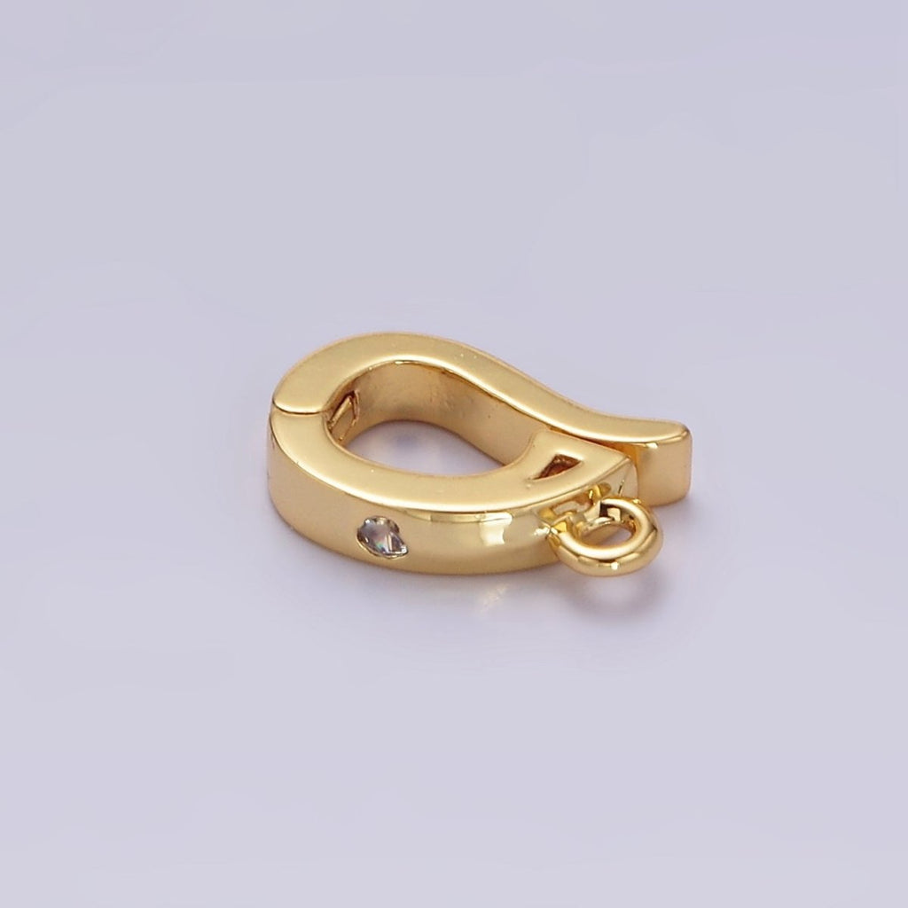 14K Gold plated Clear CZ Snap Interchangeable Charm Holder Jewelry Supply in Gold & Silver | Z-479 Z-480 - DLUXCA