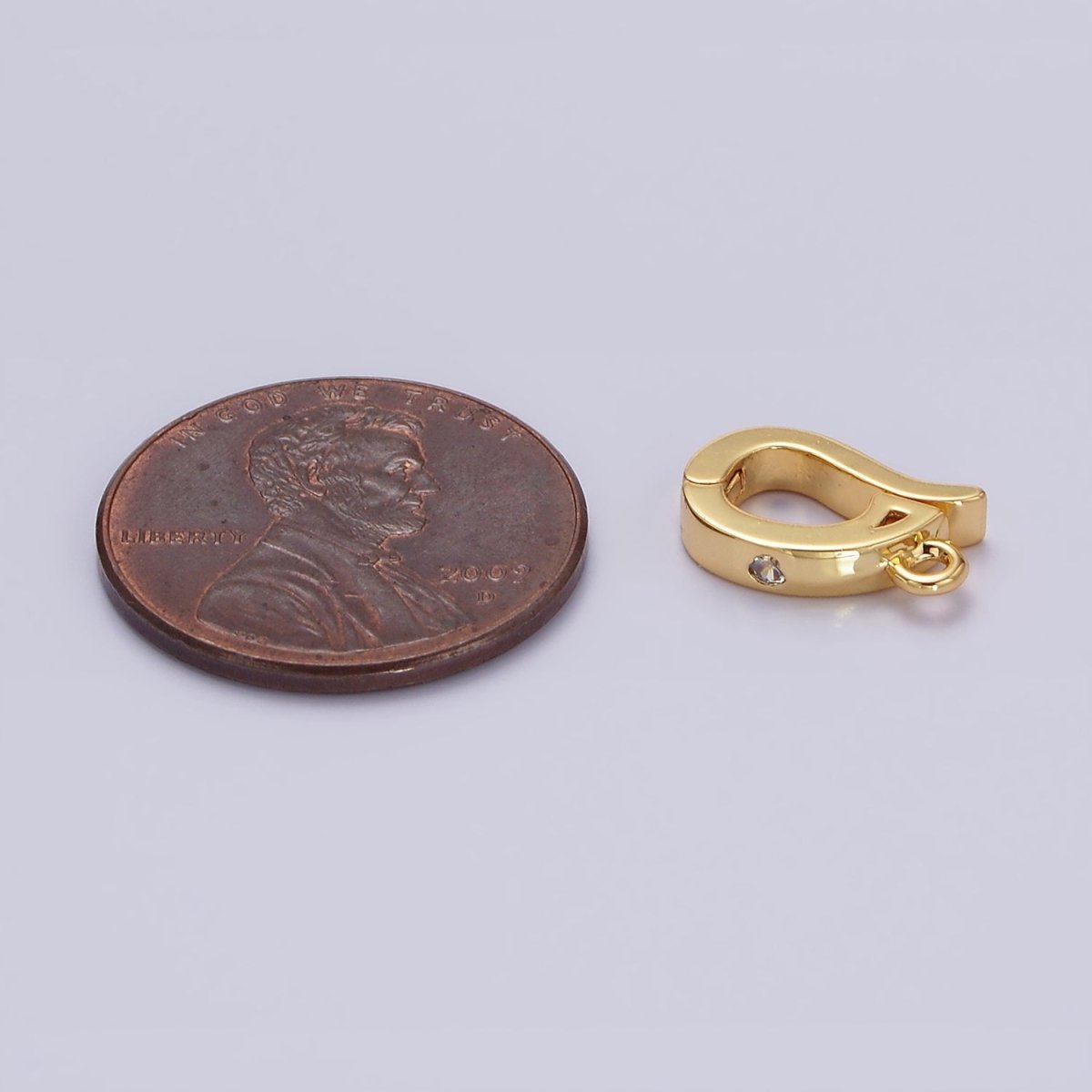 14K Gold plated Clear CZ Snap Interchangeable Charm Holder Jewelry Supply in Gold & Silver | Z-479 Z-480 - DLUXCA